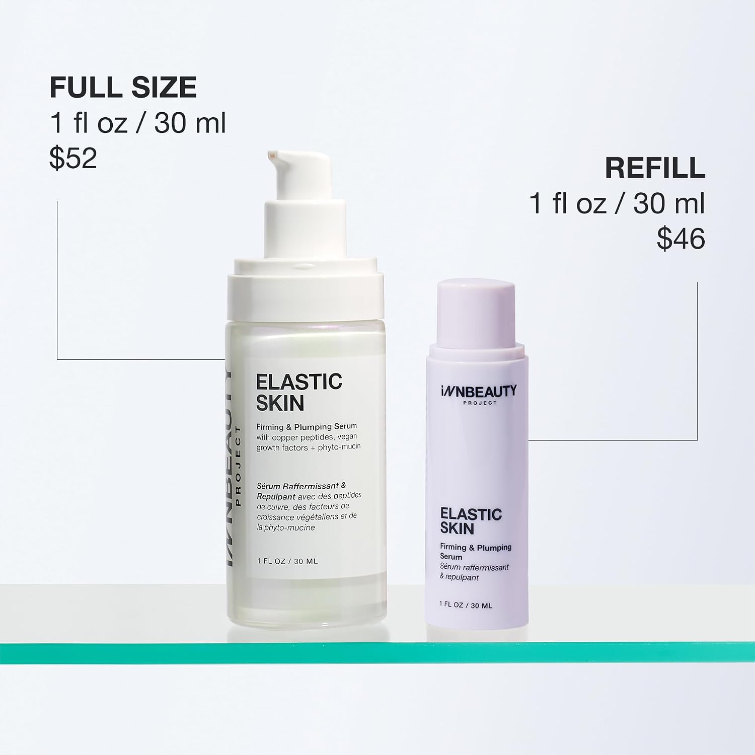 INNBEAUTY PROJECT Elastic Skin Firming & Plumping Growth Factor Serum with Copper Peptides, REFILL, 1 FL OZ (30ml)