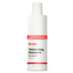 Keeps Thickening Shampoo for Men - Anti-Thinning Hair Care with Biotin, Caffeine & Saw Palmetto - Color-Safe Men's Volumizing Shampoo - DHT-Blocker - for Fuller, Thicker Looking Hair - 8 Oz