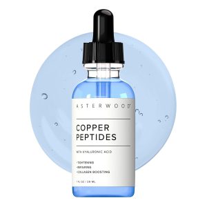Asterwood Copper Peptides Serum for Face - with GHK-Cu Peptide and Hyaluronic Acid - Anti-Aging Facial Serum - 1 Fl Oz