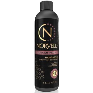 Norvell Tuscan Plus Sunless Spray Tan Solution 8 fl oz | Caramel Brown & Rose Tan – Professional Tanning Solution for Spray Tan Machines – Instant, Long Lasting Natural Color