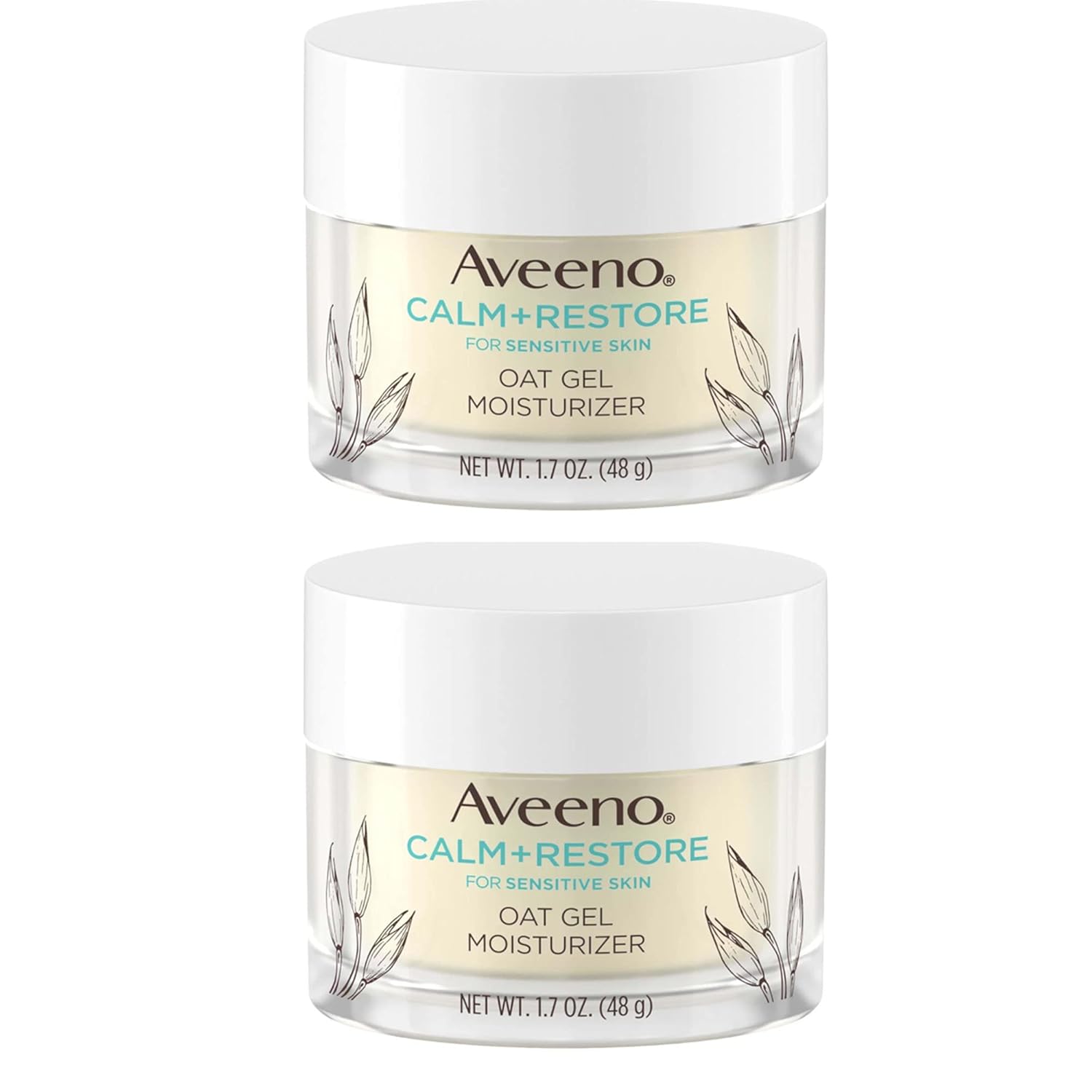 Aveeno Calm + Restore Triple Oat Hydrating Face Serum for Sensitive Skin Gentle and Lightweight Facial Serum to Smooth and Fortify Skin Hypoallergenic, Fragrance & Paraben-Free,1.7 fl. Oz (Pack of 2) - Image 3