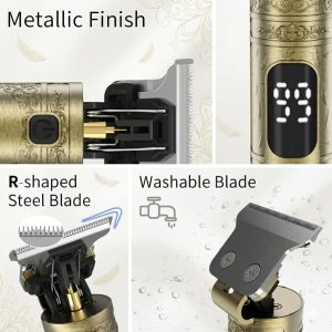 Solati Beard & Hair Trimmer Men, Vintage Hair Clippers, Next-Gen Upgrade | 180-min Running time, Metal Wire Drawing Process, Type-C Rechargeable, Cordless Electric Shaver & Razor, Edgers Trimmer