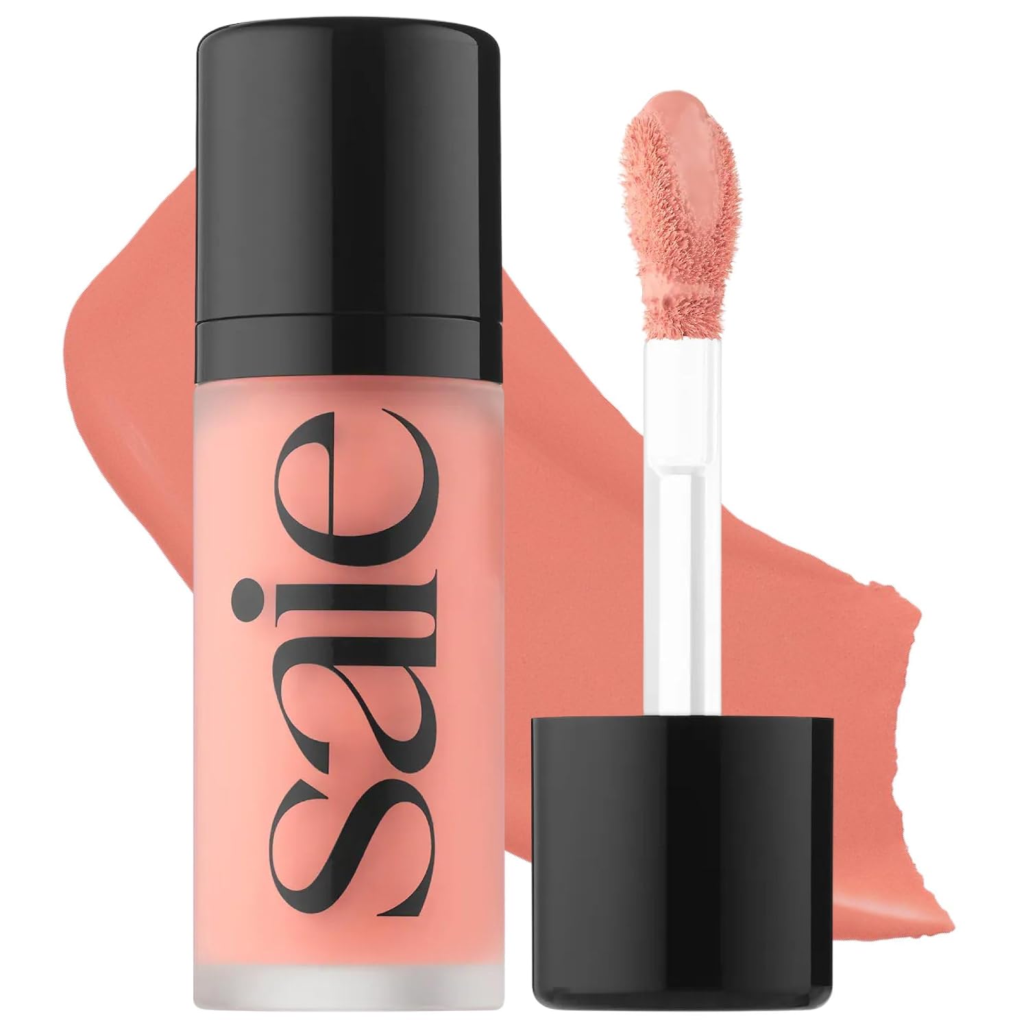 Saie Dew Liquid Blush for Cheeks - Hydrating Cream Blush Stick with a Blendable + Buildable Formula - Skincare Infused Dewy Cheek Tint for a Natural Flush - Glowy Makeup Essential - Rosy (.40 oz)