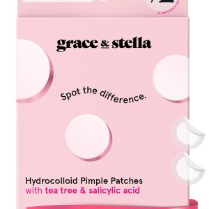 grace & stella Award Winning Pore Strip Pimple Patches for Face - Hydrocolloid Acne Patches for Shrinking Zits, Whiteheads - Spot Stickers - Dermatologist-Tested, Vegan (Invisible, 72 Count) Visit the grace & stella Store