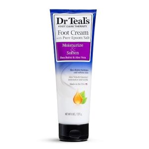 Dr. Teals Pure Epsom Salt Foot Cream Gift Set (4 Pack, 8oz Ea.) - Moisturize & Soften with Shea Butter & Aloe Vera Essential Oils - Eases Aches & Pains, Promotes Healthy Looking Skin