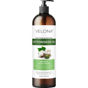 velona Cotton Seed Oil - 8 fl oz, Cold Pressed, Refined, with Pump
