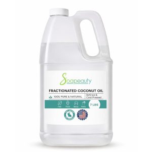 Soapeauty FRACTIONATED COCONUT OIL Cold Pressed Refined | 100% Natural Available in Bulk | Carrier for Essential Oils, Face, Skin, Hair Moisturizer, Soap Making | 7 Lb