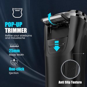 Brightup Electric Razor for Men Face, Wet & Dry Electric Shaver for Men | 4D Flex Precision Blades Men's Razor with Pop-up Trimmer, USB Fast Charging, LED Display, Travel Lock, Storage Case
