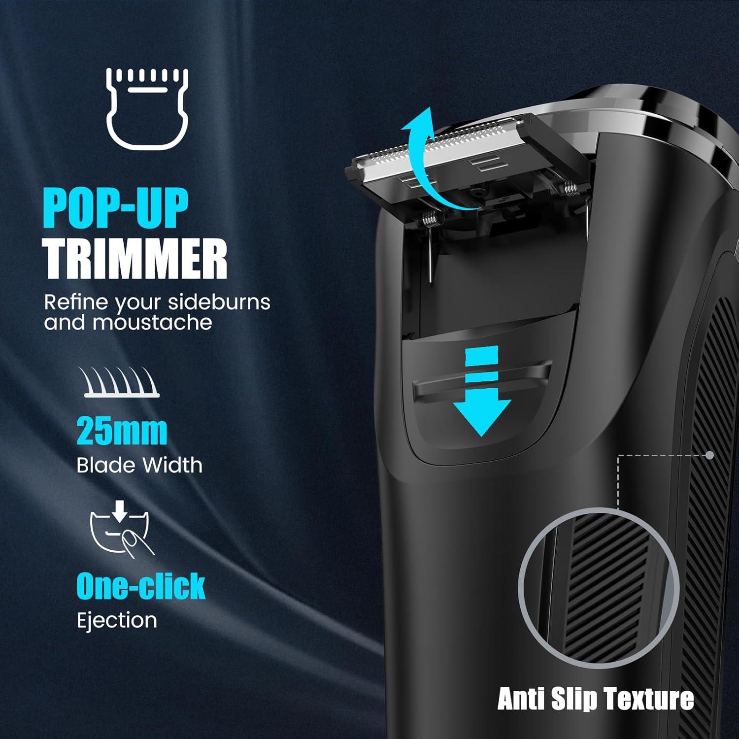 Brightup Electric Razor for Men Face, Wet & Dry Electric Shaver for Men | 4D Flex Precision Blades Men's Razor with Pop-up Trimmer, USB Fast Charging, LED Display, Travel Lock, Storage Case