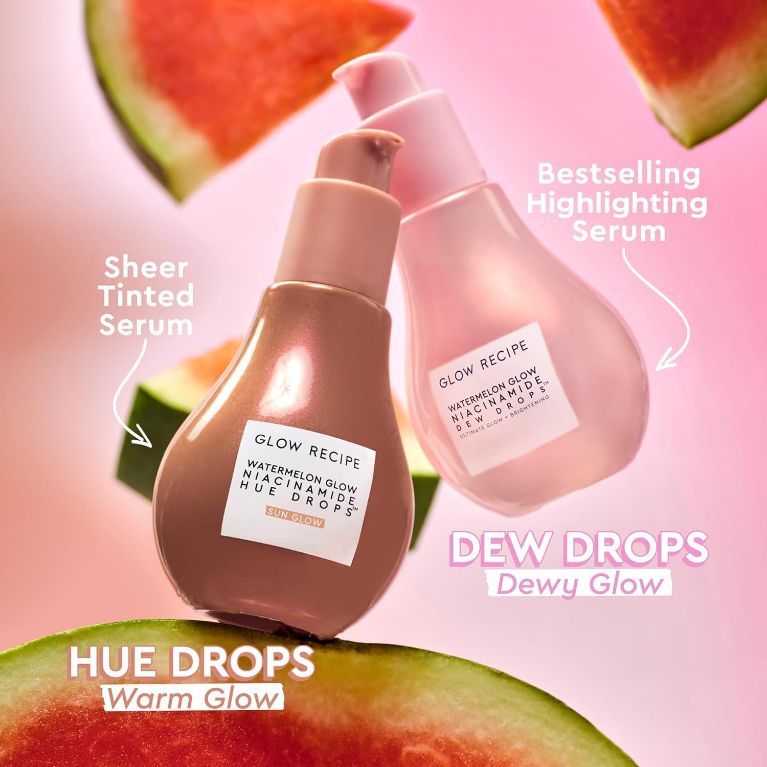 Glow Recipe Watermelon Niacinamide Dew Drops, Travel Size, Korean Niacinamide Serum Drops, Hydrating Face Serum + Primer & Liquid Highlighter, Hyaluronic Acid, Dewy Glow (15ml) - Image 2
