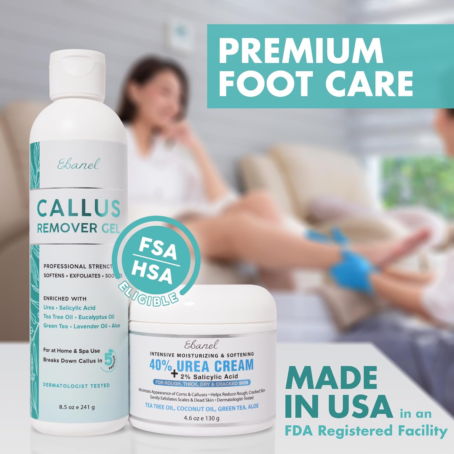 banel Set of Professional Callus Remover for Feet, and Urea Cream 40% Plus Salicylic Acid 2%, Heel Foot Callus Remover Gel Exfoliator Dead Skin Cuticle Removal Toenail Softener Keratolytic Pedicur - Image 2