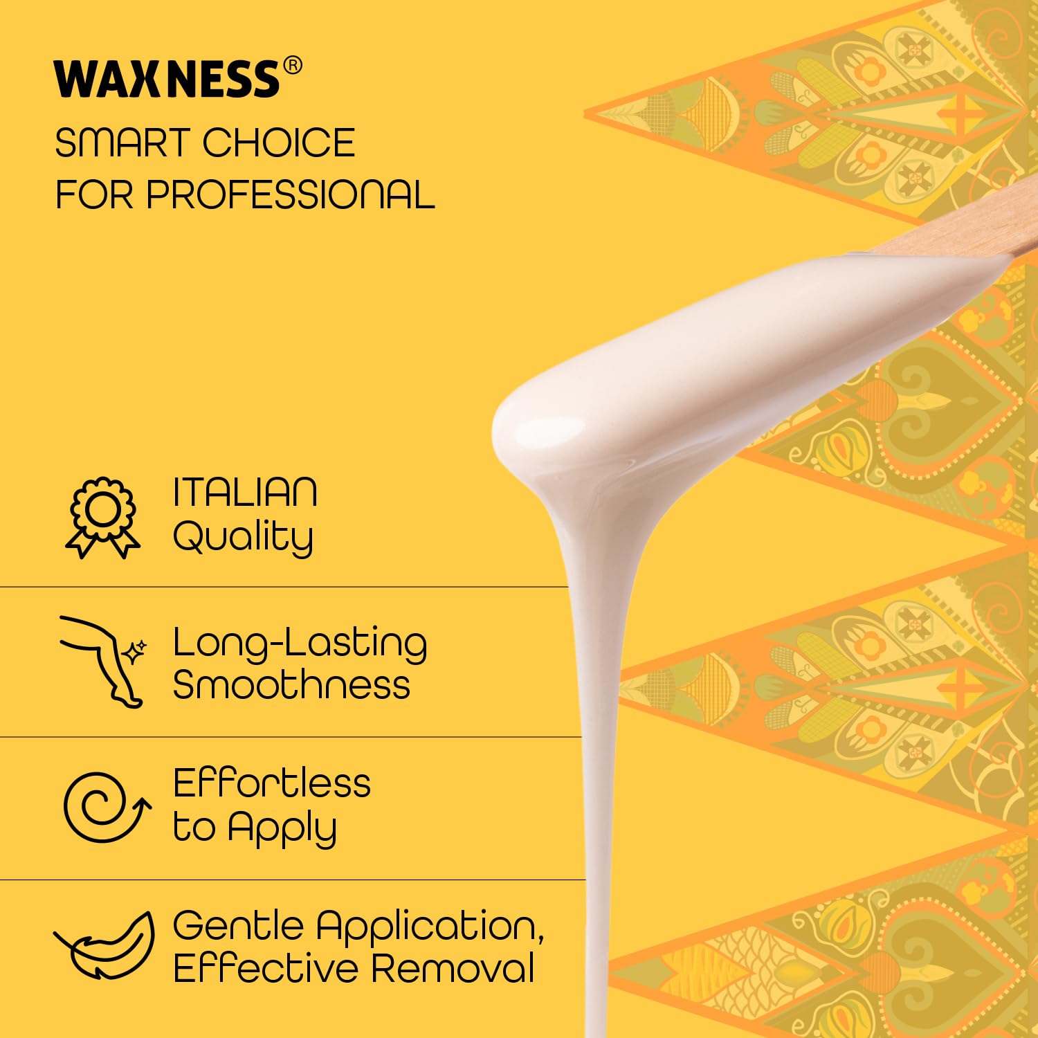 Waxness Russian Pearl Hard Wax Beads 2.2 lb (1 kg) – Rosin-Free Stripless Hard Wax with Creamy Texture and Skin Visibility, Professional Use – Made in Italy - Image 2
