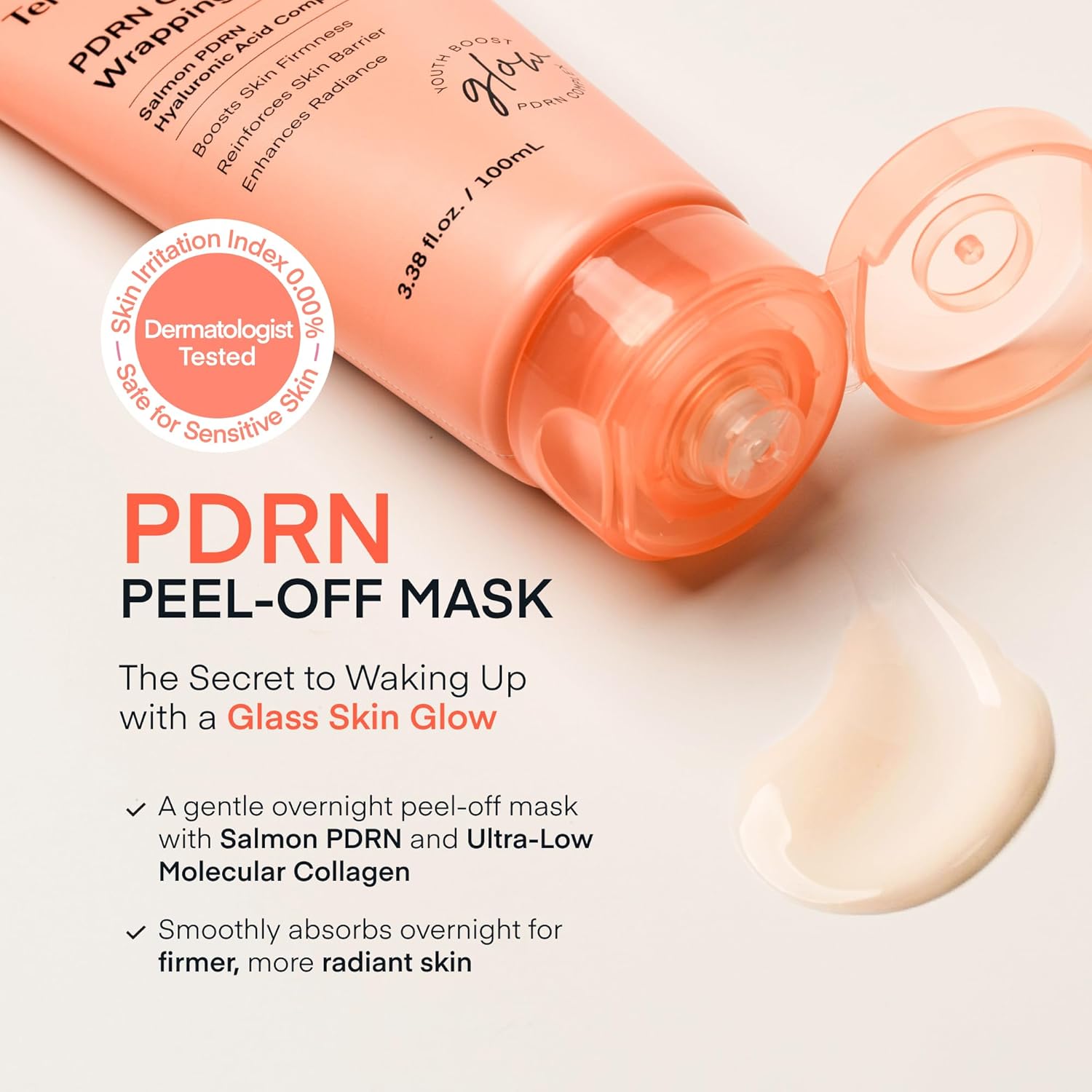 TEREZ & HONOR Collagen Night Wrapping Peel Off Mask & PDRN Duo: Korean Face Mask for Elasticity, Hydration & Glow, Dermatologist Tested, Korean Skin Care 6.8 FL OZ / 200mL - Image 3