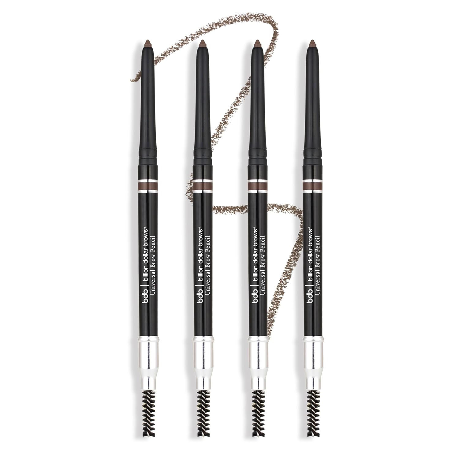 Billion Dollar Brows Universal Brow Pencil - Dual-Ended Retractable Eyebrow Pencil with Spoolie Brush - Waterproof Matte Pomade Formula - Vegan & Cruelty-Free Eye Makeup for All Hair Colors