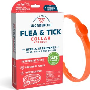 Wondercide Dog Collar - Flea, Tick, and Mosquito Repellent for Dogs - with Natural Essential Oils - Up to 4 Months Protection - Small Medium