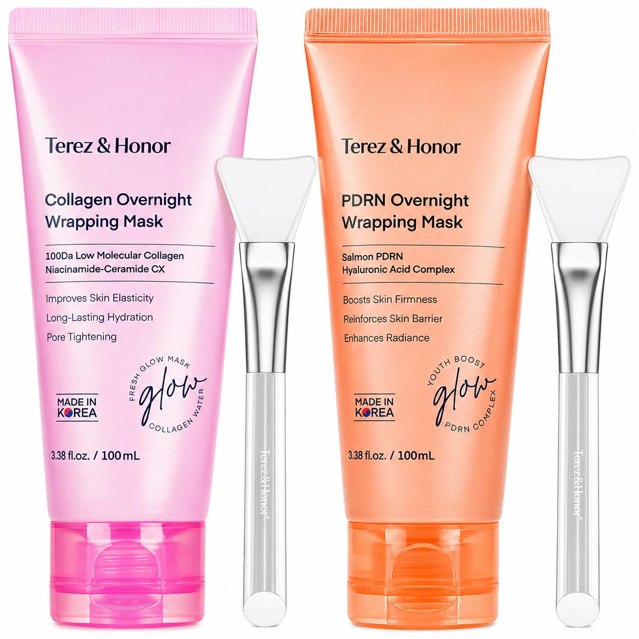 TEREZ & HONOR Collagen Night Wrapping Peel Off Mask & PDRN Duo: Korean Face Mask for Elasticity, Hydration & Glow, Dermatologist Tested, Korean Skin Care 6.8 FL OZ / 200mL - Image 2