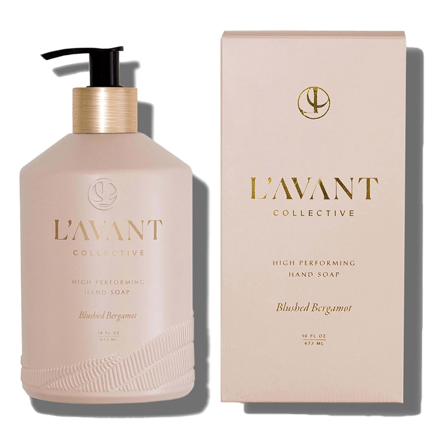 L'AVANT Collective Natural Luxury Hand Soap | Plant-Based, Non-Toxic & Moisturizing, Safe for Kids & Pets, Refillable Glass Bottle with Pump, 16 Fl Oz, Bathroom & Kitchen | Blushed Bergamot - Image 2