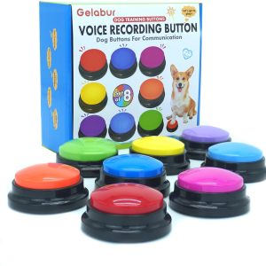 Gelabur Set of 8 Dog Buttons for Communication, Voice Recordable Buttons for Classroom, Dog Training Talking Buttons Starter Set, Pet Easy Speaking Buttons Tools