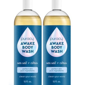 Puracy Body Wash - Natural Body Wash for Women, Men, Kids - Pure Plant Ingredients, Moisturizing Shower Gel, Body Soap for Dry Sensitive Skin, Gently Scented (Citrus Sea Salt, 12 oz/355 ml, 2 pack