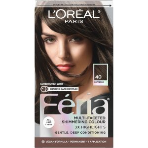 L’Oreal ParisFeria Multi-Faceted Shimmering Colour, Level 3 Permanent, Deeply Brown 40 (Pack of 3)