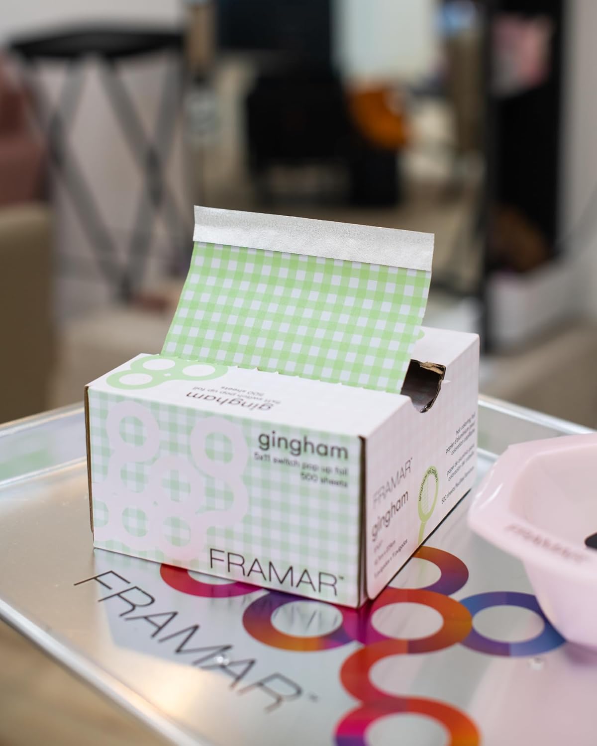 FRAMAR Gingham Hair Foil – Hair Foils For Highlighting, Pop Up Foil For Hair Highlighting, Salon Foils For Hair Highlighting Kit, Long Hair Foils For Bleach, Salon Foils For Hair Stylist – 500 - Image 3