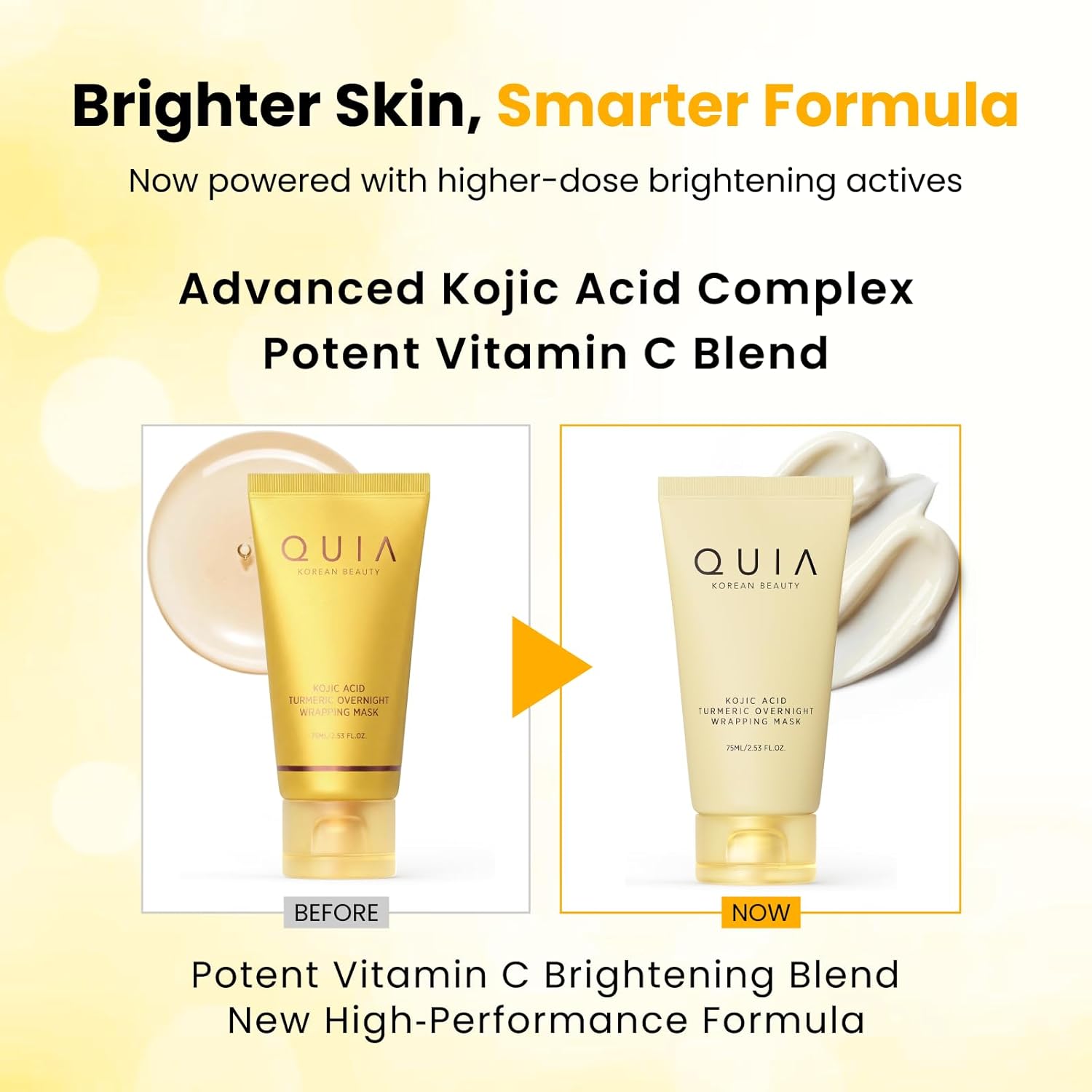 QUIA Turmeric + Kojic Acid Overnight Wrapping Mask – Hydration Mask for Glowing Skin – Evens Tone, Soothes Redness and Improves Skin Texture – Korean Skincare 75ML - Image 2