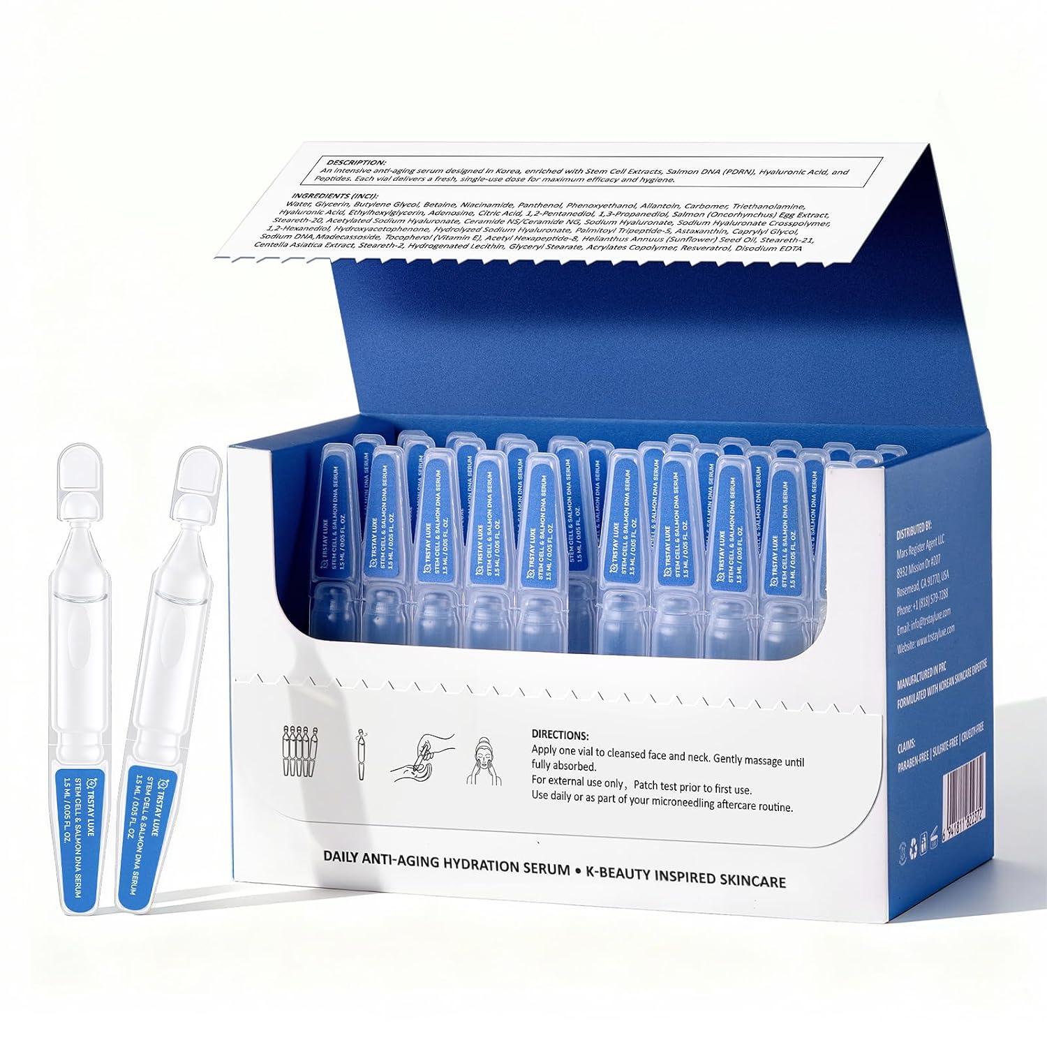 Salmon DNA PDRN Serum – Microneedling Aftercare Anti-Aging Face Serum with Peptides & Hyaluronic Acid – 1.5 mL × 30 Vials, Korean Skincare Formula - Image 3