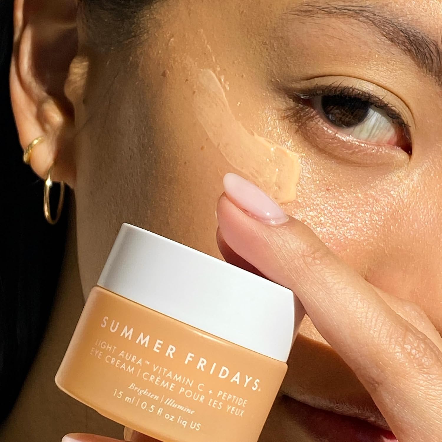 Summer Fridays Light Aura Vitamin C + Peptide Eye Cream - Brightening Eye Cream with an Illuminating and Hydrating Formula (0.5 Fl Oz) - Image 3