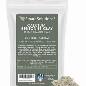 SMART SOLUTIONS Calcium Bentonite Clay, 2 lb Pure Indian Healing Clay - All Natural for External Use | DIY Facial Treatments, Deodorants, Hair Masks