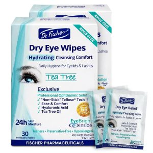 DR. FISCHER Eye-Care Dry, Hydrating Cleansing Wipes-Gentle Eye Wipes for Everyday Eye Cleansing and Hypoallergenic Makeup Remover (60 Wipes) Visit the Dr. Fischer Store