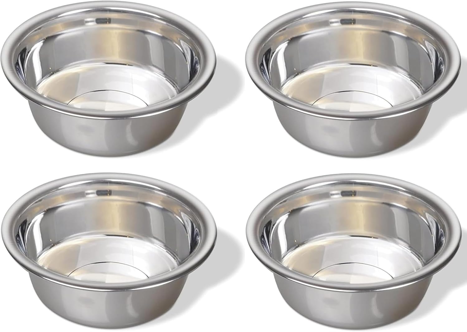 4 Pack - 3.8 Cup (.9 Liter) Stainless Steel Dog Bowls – Metal Dog Food Bowls, Dog Water Bowls, Pet Feeding Bowls, Replacement Bowls for Raised Stands, Rust Resistant, Dishwasher Safe