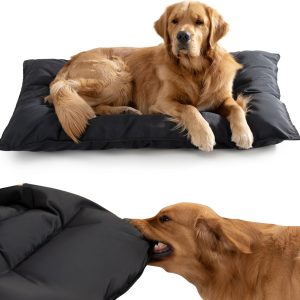 Chew Proof Indestructible Dog Bed - Durable Dog Bed for Aggressive Chewers, Machine Washable & Waterproof Indoor Outdoor Crate Pad, Tough Kennel Pad for Small Dogs (Small (18"x29"))