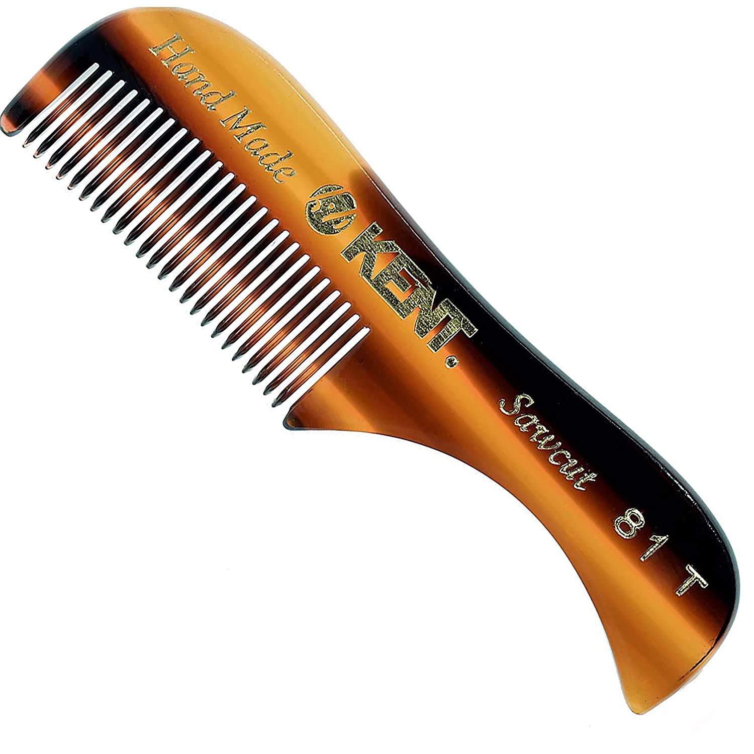 Kent A 81T X-Small Gentleman's Beard and Mustache Pocket Comb, Fine Toothed Pocket Size for Facial Hair Grooming and Styling. Saw-cut of Quality Cellulose Acetate, Hand Polished. Hand-Made in England - Image 2