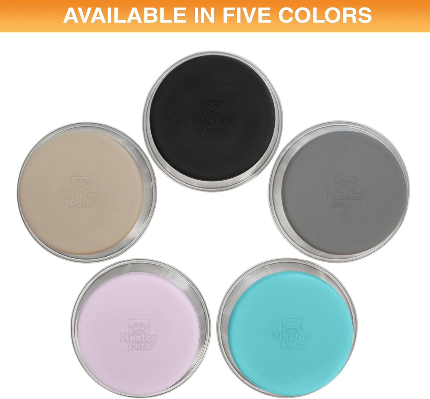 Neater Pet Brands Stainless Steel Dog Bowls with Non-Slip Rubber Bottom – 3 Cup (24 oz), Gray - Set of 2 Heavy Duty Metal Dog Bowls, Dishwasher Safe, Food or Water Bowl, Ideal for Small to Medium Dogs - Image 2