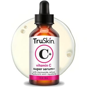 TruSkin Vitamin C Super Serum for Face - Five Skin Benefits in One Serum with Vitamin C, Retinol, Niacinamide, Hyaluronic Acid & Squalane - Brighten, Firm & Smooth the Look of Skin - 1 fl oz