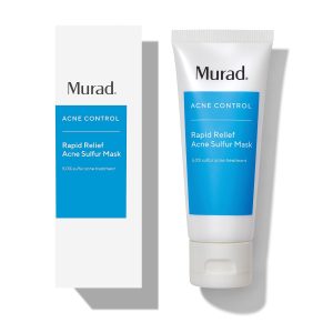 Murad Rapid Relief Acne Sulfur Mask – Clay Mask with Salicylic Acid, 5% Sulfur, and Austrian Peat Reduces Oil, Minimizes Breakouts, Reduces Pimple Size, and Unclogs Pores – 2.5 Fl Oz