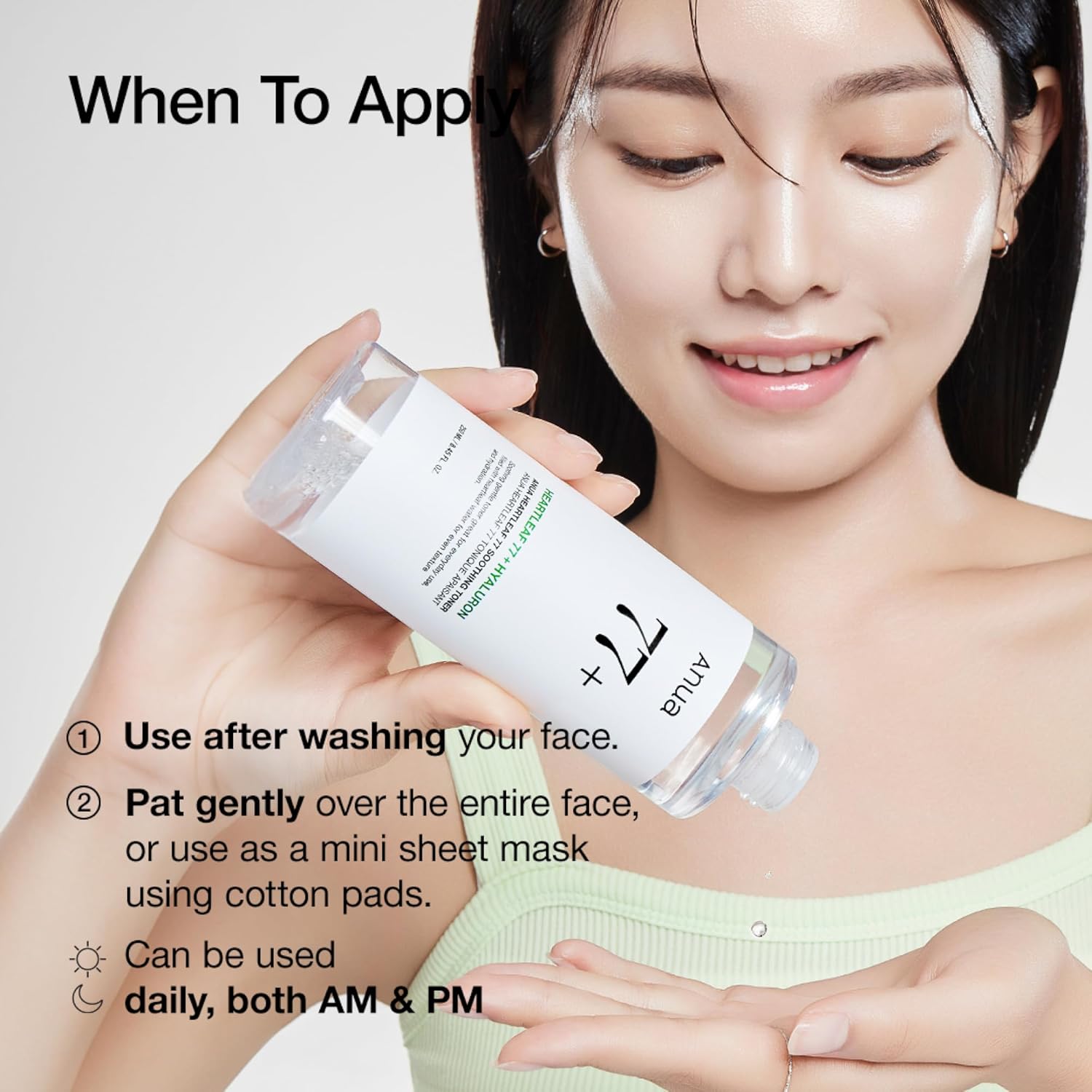 Anua Heartleaf 77 Soothing Toner, Moisturizing & Calming Facial Toner for Glass Skin, Hyaluronic Acid, Lightweight Hydration for Sensitive Skin, Redness Relief,Skin Cooling,Korean Skin Care,16.9 fl.oz - Image 2