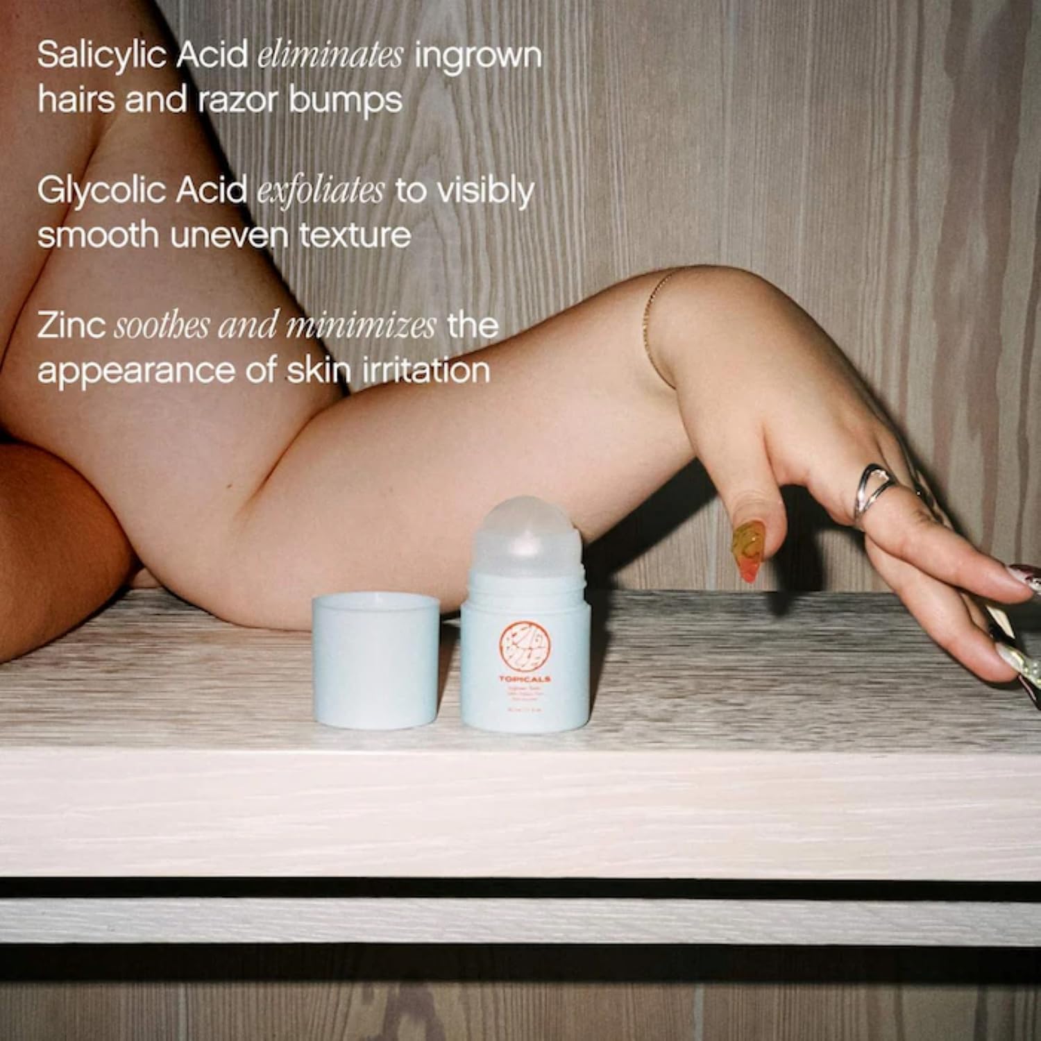 Topicals High Roller Ingrown Hair Serum | Roll-on Tonic to Soothe and Calm Irritated Skin on Face, Armpits and Bikini Areas | Contains Salicylic and Glycolic Acid | Vegan and Cruelty-Free (1.7 Fl Oz) - Image 2