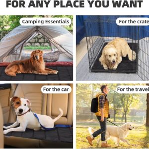 BDEUS X-Large Travel Dog Bed, Outdooor Camping Pet Mat, Portable Place Mat with Handle, Easy to Clean, Waterproof & Portable and Odor Resistant Pet Cooling Pad (X-Large 51" x 35", Black)