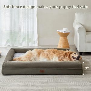 WNPETHOME XXL Extra Large Dog Bed, Washable Dog Couch with Removable Waterproof Cover, Orthopedic Pet Sofa Bed with Bolster Sides for Sleeping, 45 x 35 x 7 Inches