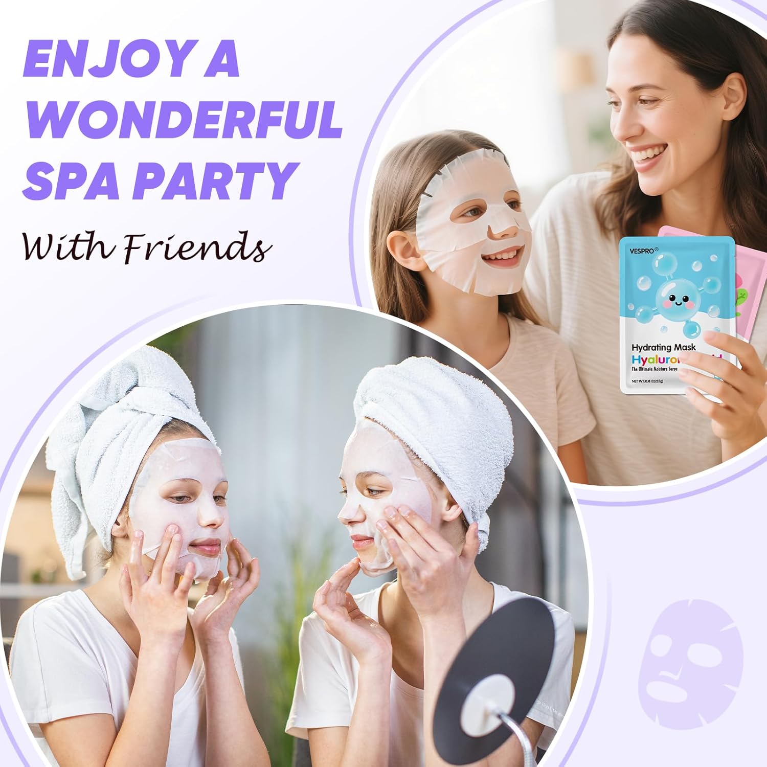 84 Pack Bulk Sheet Face Masks Skin Care, Hydrating and Moisturizing Collagen Facial Masks for All Skin Tybe, Spa Party for Women, Birtyday Gifts, Skincare Gifts Kit for Teen Girls (12 Types x 7 Pcs) - Image 3