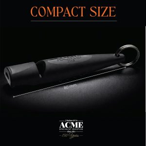 ACME Alpha 211.5 Professional Dog Training Whistle with Enhanced Ergonomic Grip. BPA-Free Plastic. 110 dBA. Long Range. Standardized Frequency. Weatherproof. Made in the UK (Black)