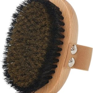 OWIIZI Copper Dry Brushing Body Brush with Ion Charged Copper Soft Bristles Antiskid Wooden Exfoliator Massage Body Scrubber