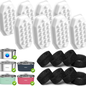 Rellaty Cat Water Fountain Stainless Steel | 8 Filters Replacement & 8 Pre-Filter Sponges