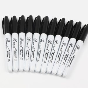 Buecs Permanent Markers, 60 Count Black Permanent Markers, Fine Point, Waterproof & Smear Proof Markers, Quick Drying, Office Supplies for School, Office, Home