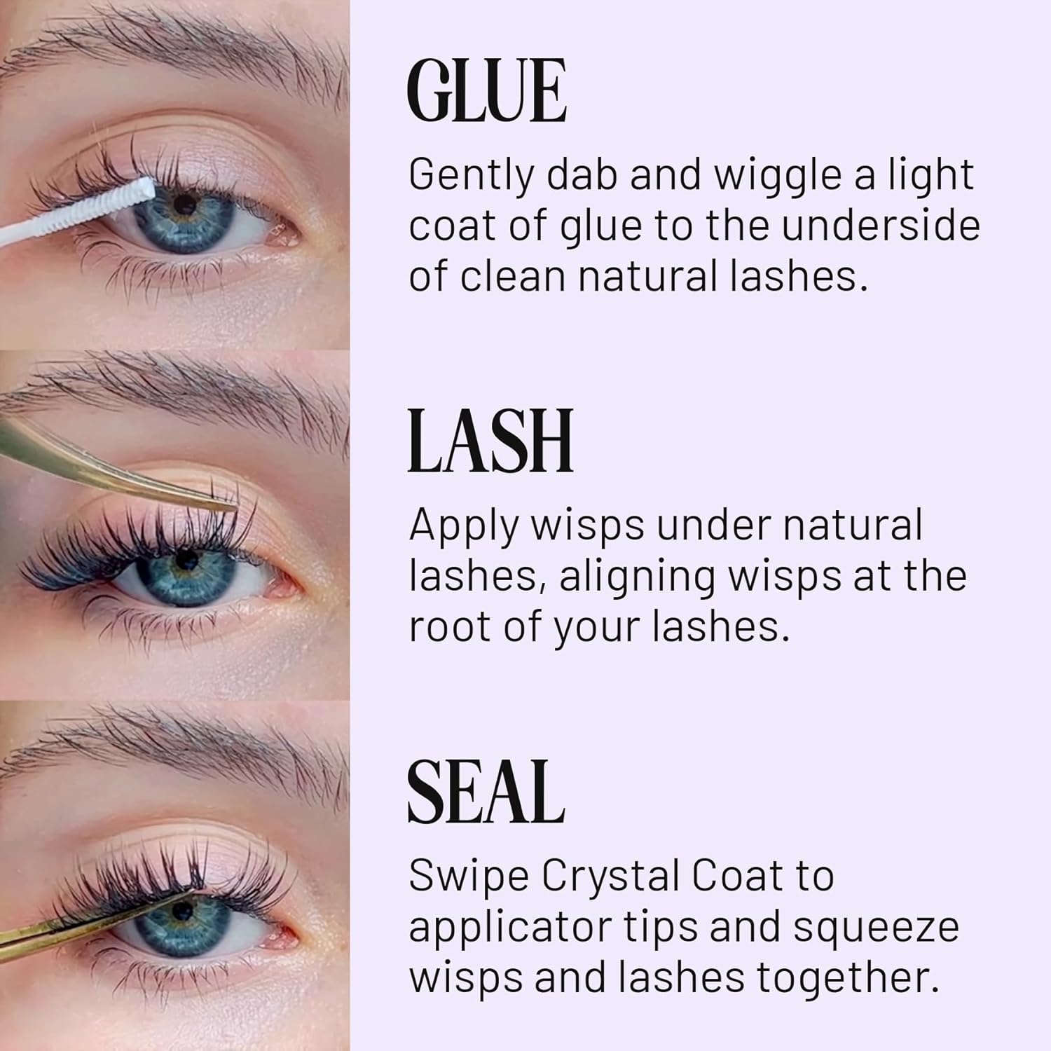 Lilac St - Eternal Bond (Black) - Lash Cluster Glue - Mini Mascara Wand Applicator - Strong & Flexible Hold - Waterproof - Sensitive Eyes Safe - Cruelty Free, Vegan, Women Founded - 0.16 fl oz - Image 3