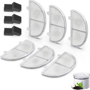 Cat Water Fountain Filter Pet Drinking Fountain Filter Replacement, Compatible with WF20/CF20 | Triple-Layer Filtration System, 6Pack (6 Sponges Included)