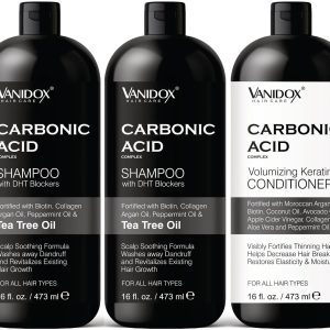 VANIDOX Carbonic Acid Shampoo and Conditioner for Men and Women, Deep Moisturizing Conditioner Thickens, Softens, & Smooths Set for Hair Growth and Repair, Made in USA - 16 Fl Oz Each