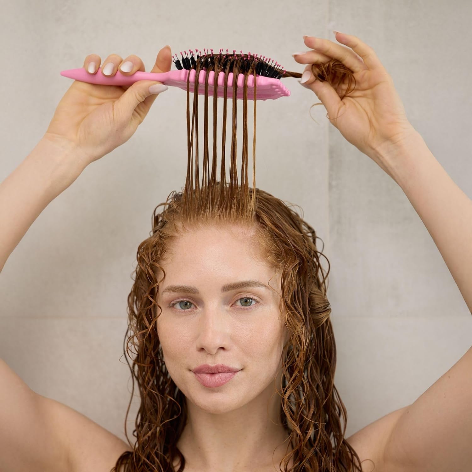 Bounce Curl Define EdgeLift Brush, 5-in-1 Tool for Effortlessly Defined Curls, Waves & Coils, Reduces Frizz - Pink - Image 3