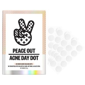 PEACE OUT Acne Day Dot Sheer Hydrocolloid Pimple Patches, Invisible Acne Spot Patches with Encapsulated Salicylic Acid, Retinol, and Aloe Vera (40 count)